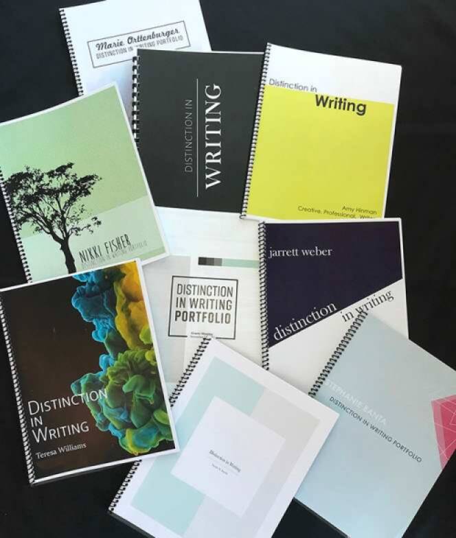 Pile of finished portfolios.